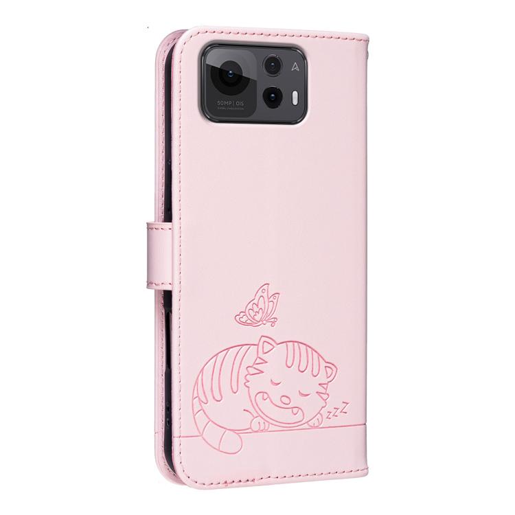 For Asus Zenfone 12 Ultra Cat Butterfly Embossed RFID Vegan Leather Phone Case with Strap