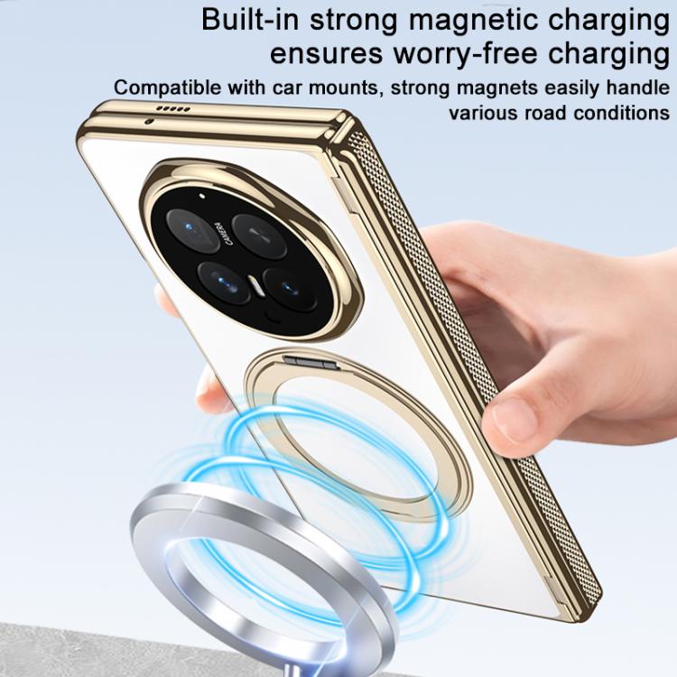For Honor Magic V6 GKK Integrated Privacy Magnetic Folding Hinge Phantom Phone Case with Rotating Holder