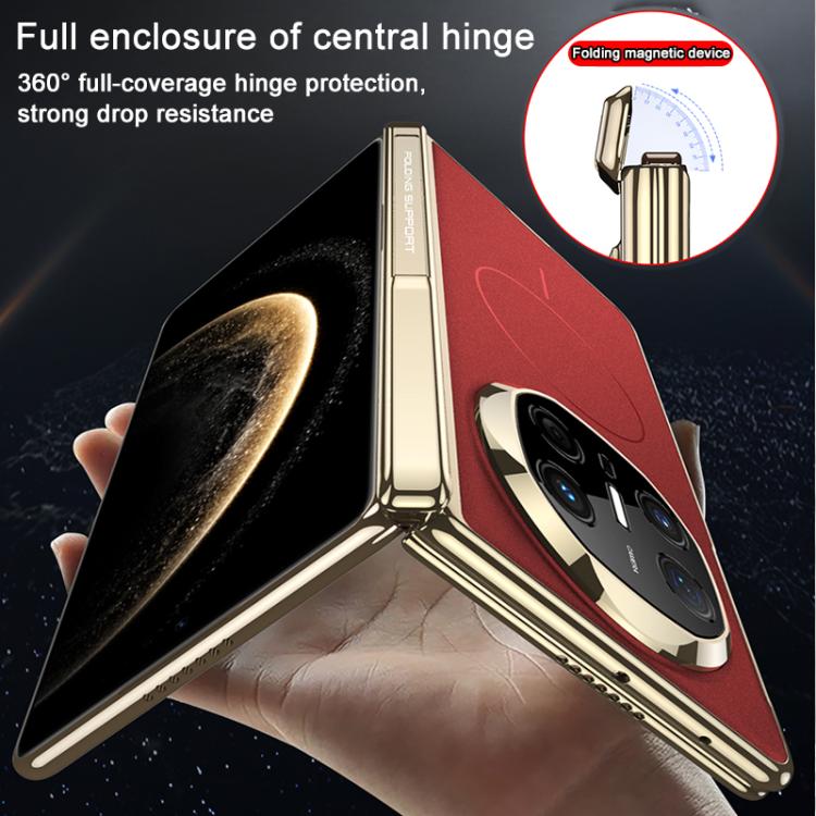 For Huawei Mate X6 GKK Magnetic Dual Hinge AG Phantom Slim Ring Phone Case with Holder