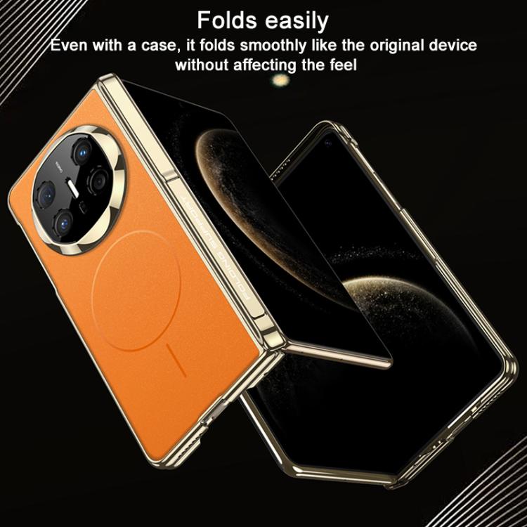 For Huawei Mate X6 GKK Magnetic Dual Hinge AG Phantom Slim Ring Phone Case with Holder