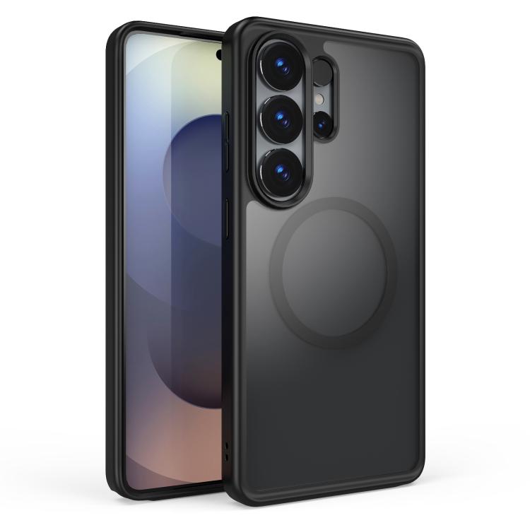 For Galaxy S26 Ultra 5G Skin Feel Series Matte Color Contrast Magnetic PC Hybrid TPU Phone Case