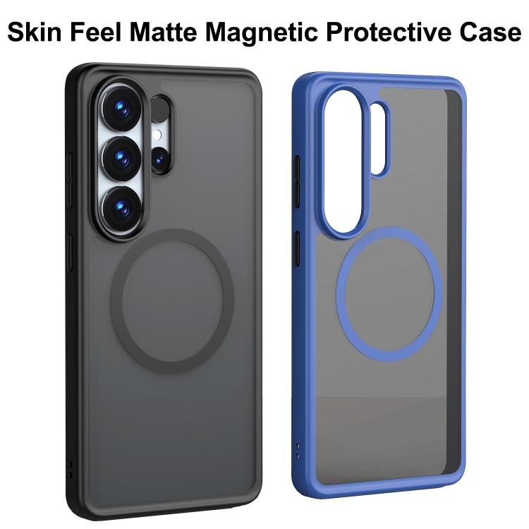 For Galaxy S26 5G Skin Feel Series Matte Color Contrast Magnetic PC Hybrid TPU Phone Case