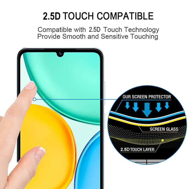 For Honor X5d Plus 4G High Aluminum Full Screen Silk Printing Tempered Glass Film