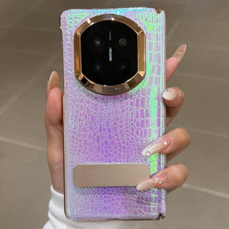 For Huawei Mate X7 Laser Lizard Texture Rotating Stand Shockproof Phone Case
