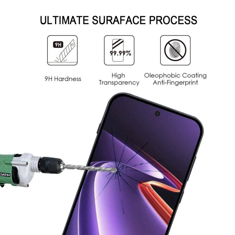 For OnePlus Ace 6 Ultra High Aluminum Full Screen Silk Printing Tempered Glass Film, Support Fingerprint Unlocking