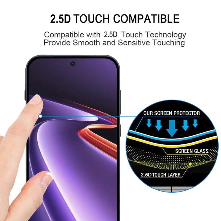 For OnePlus Ace 6 Ultra 25pcs High Aluminum Full Screen Silk Printing Tempered Glass Film, Support Fingerprint Unlocking