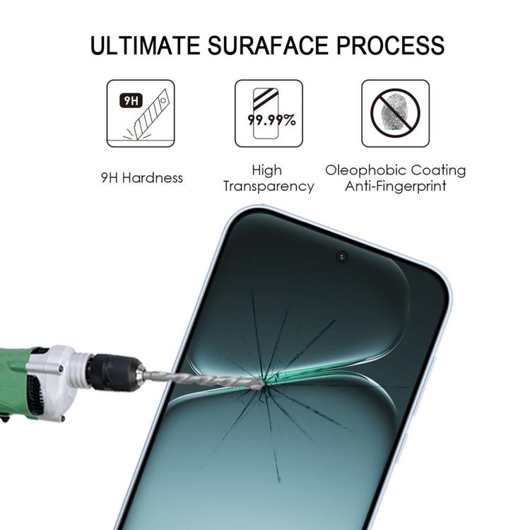 For OnePlus Nord CE6 25pcs High Aluminum Full Screen Silk Printing Tempered Glass Film, Support Fingerprint Unlocking