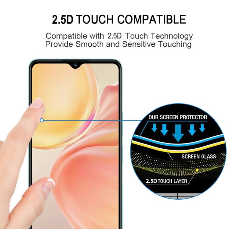 For vivo Y27 5G / 4G 2023 25pcs High Aluminum Full Screen Silk Printing Tempered Glass Film