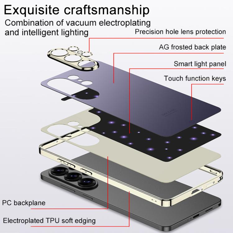 For Samsung Galaxy S26 Ultra 5G GKK Electroplated AG Smart Backlit Phone Case