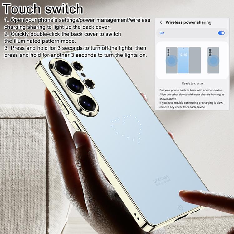 For Samsung Galaxy S26 Ultra 5G GKK Electroplated AG Smart Backlit Phone Case