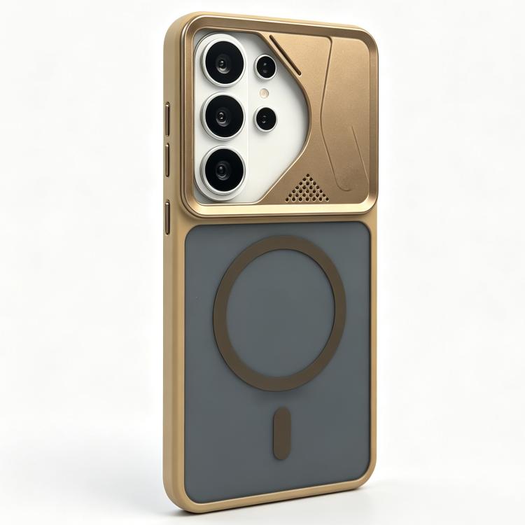 For Galaxy S25 Ultra 5G Translucent Frosted Magnetic PC Hybrid TPU Phone Case