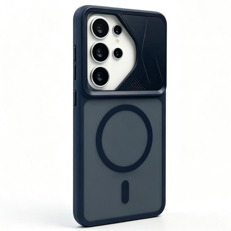 For Galaxy S25 Ultra 5G Translucent Frosted Magnetic PC Hybrid TPU Phone Case