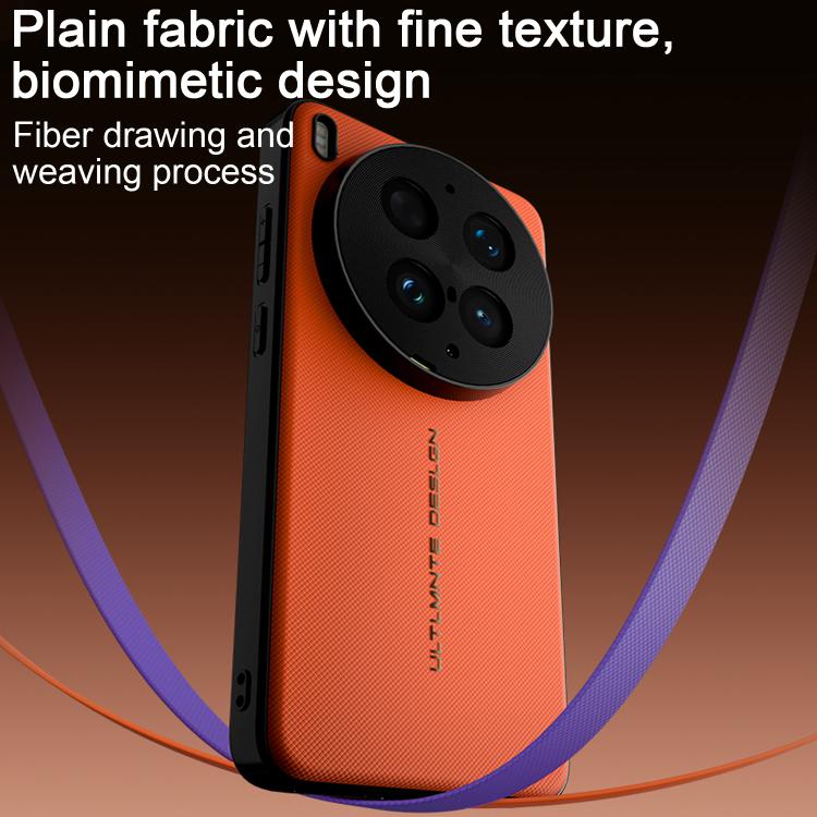 For vivo X300 Ultra Woven Leather Series Brushed Magnetic Phone Case