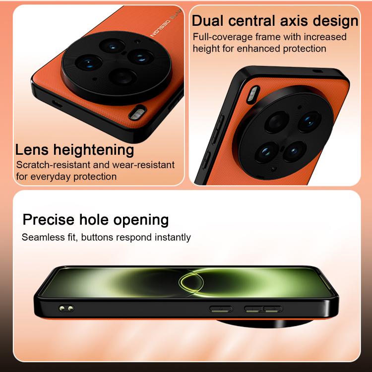 For vivo X300 Ultra Woven Leather Series Brushed Magnetic Phone Case