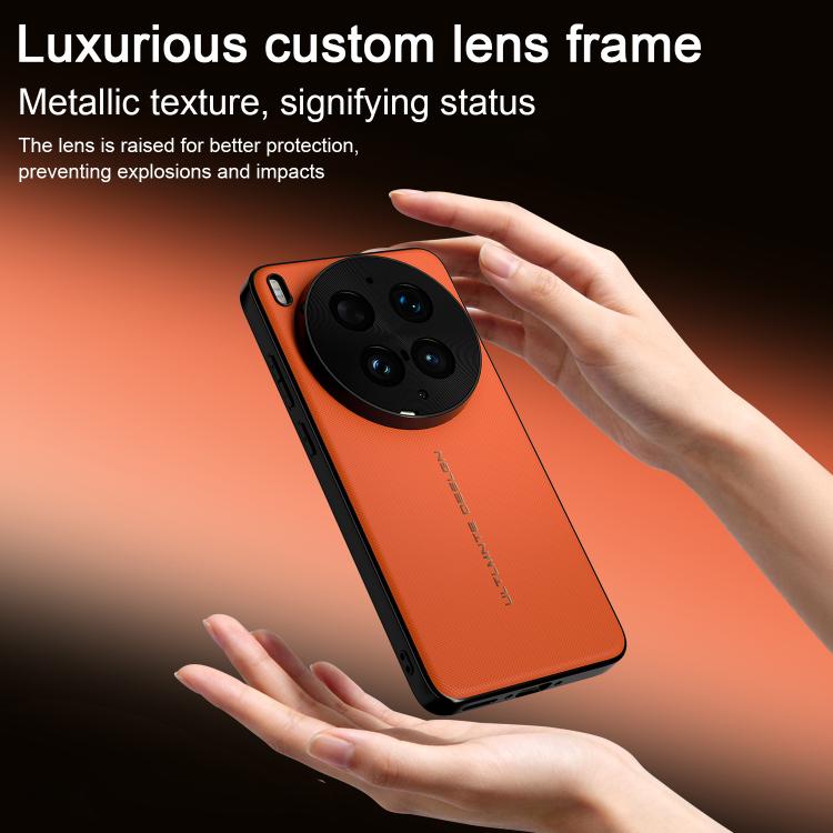 For vivo X300 Ultra Woven Leather Series Brushed Magnetic Phone Case