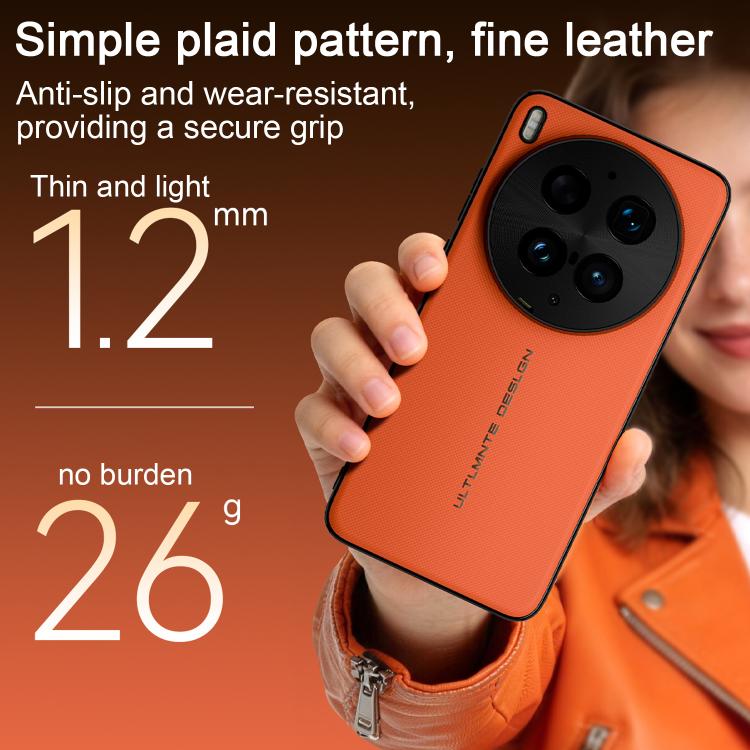 For vivo X300 Ultra Woven Leather Series Brushed Magnetic Phone Case