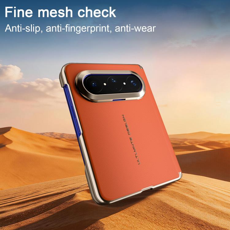 For Huawei Pura X Max Woven Leather Series Brushed Magnetic Phone Case