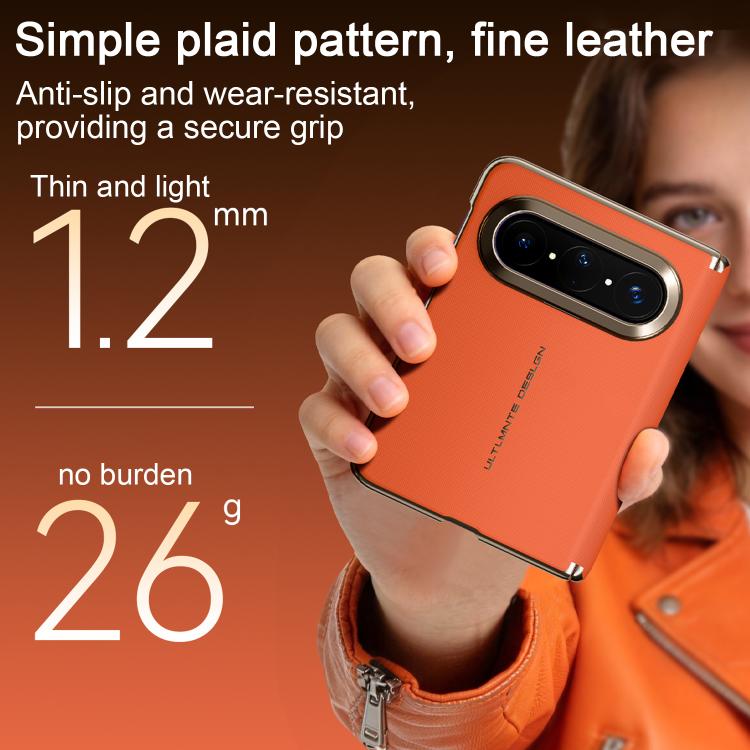For Huawei Pura X Max Woven Leather Series Brushed Magnetic Phone Case