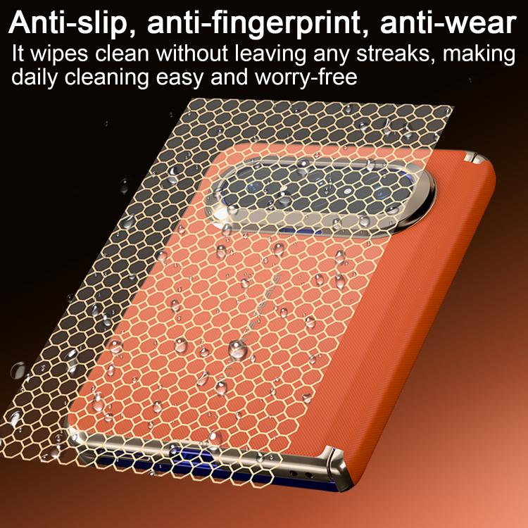 For Huawei Pura X Max Woven Leather Series Brushed Magnetic Phone Case