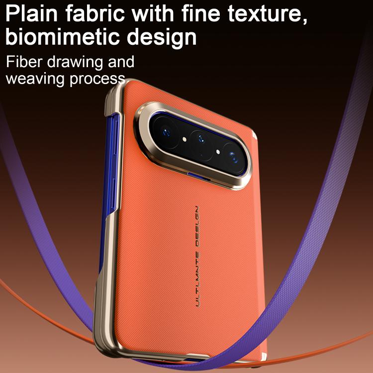 For Huawei Pura X Max Woven Leather Series Brushed Magnetic Phone Case