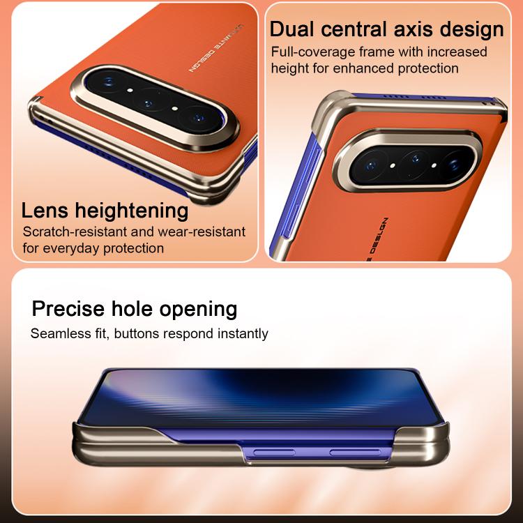 For Huawei Pura X Max Woven Leather Series Brushed Magnetic Phone Case