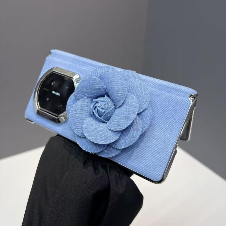 For Huawei Mate X5 Denim Texture 3D Rose Flower Decoration Shockproof Phone Case