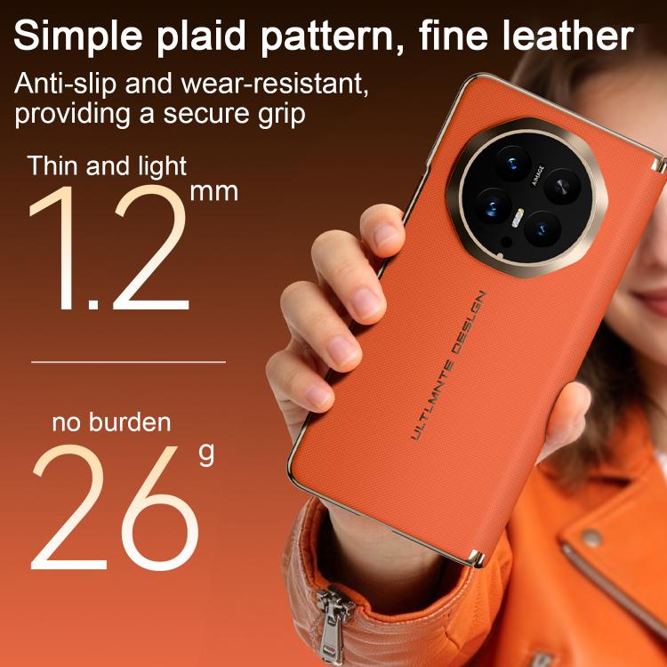 For Honor Magic V6 Woven Leather Series Brushed Magnetic Phone Case