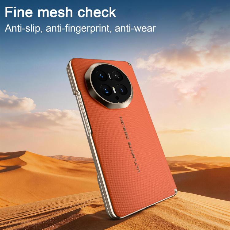 For Honor Magic V5 Woven Leather Series Brushed Magnetic Phone Case