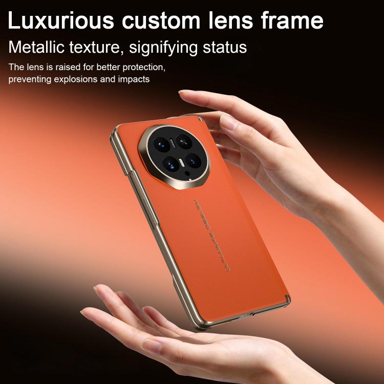 For Honor Magic V5 Woven Leather Series Brushed Magnetic Phone Case