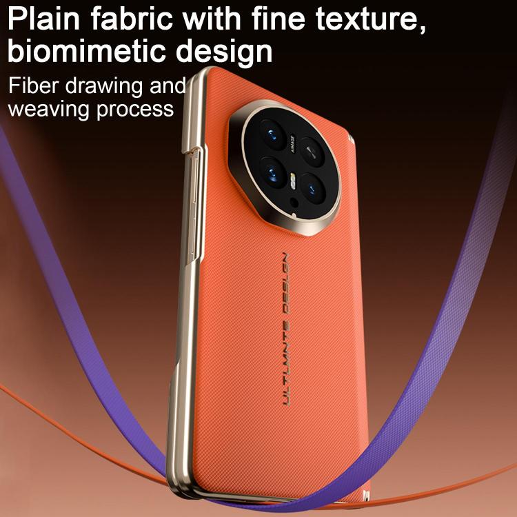 For Honor Magic V5 Woven Leather Series Brushed Magnetic Phone Case