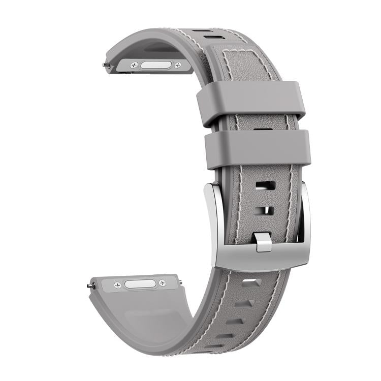 For Huawei Watch Ultimate 2 Press Button Quick Release Style Silicone Hybrid Vegan Leather Watch Band
