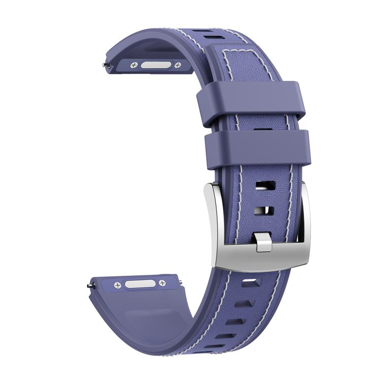 For Huawei Watch Ultimate 2 Press Button Quick Release Style Silicone Hybrid Vegan Leather Watch Band