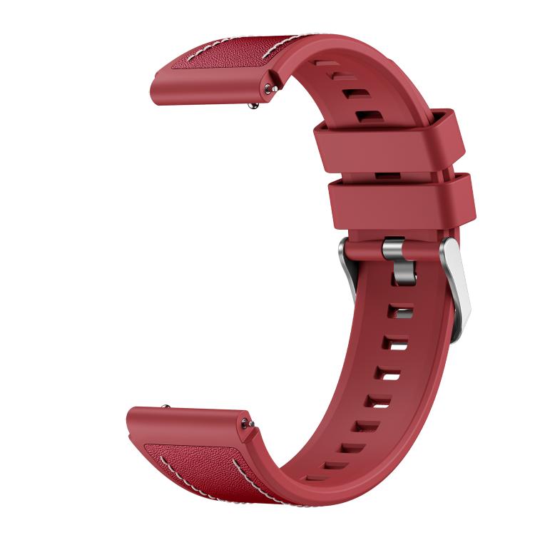 For Huawei Watch Ultimate 2 Press Button Quick Release Style Silicone Hybrid Vegan Leather Watch Band