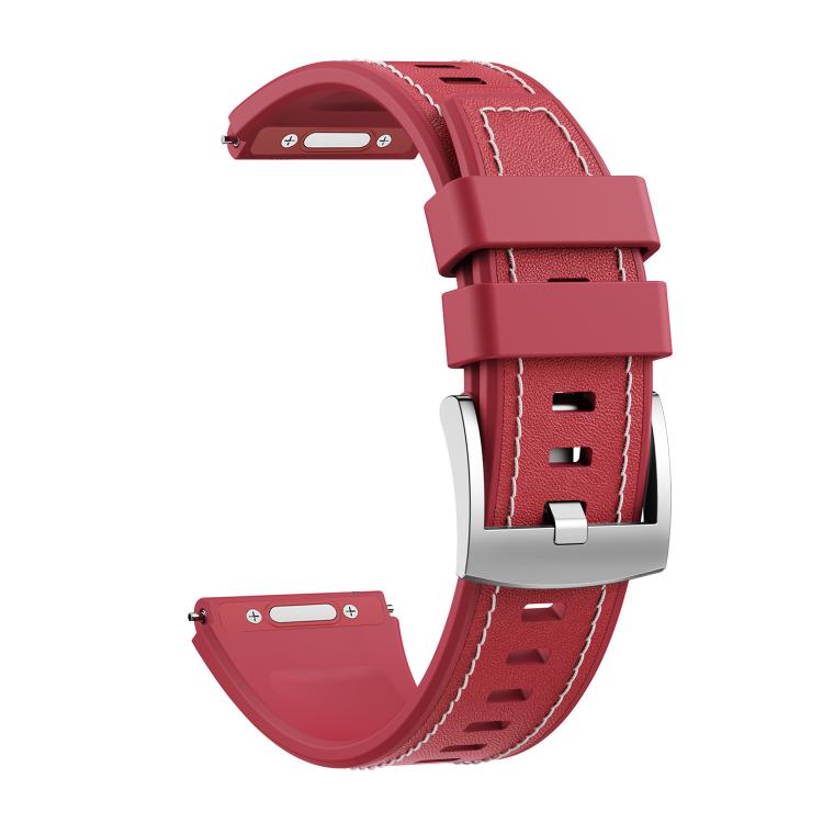 For Huawei Watch Ultimate 2 Press Button Quick Release Style Silicone Hybrid Vegan Leather Watch Band