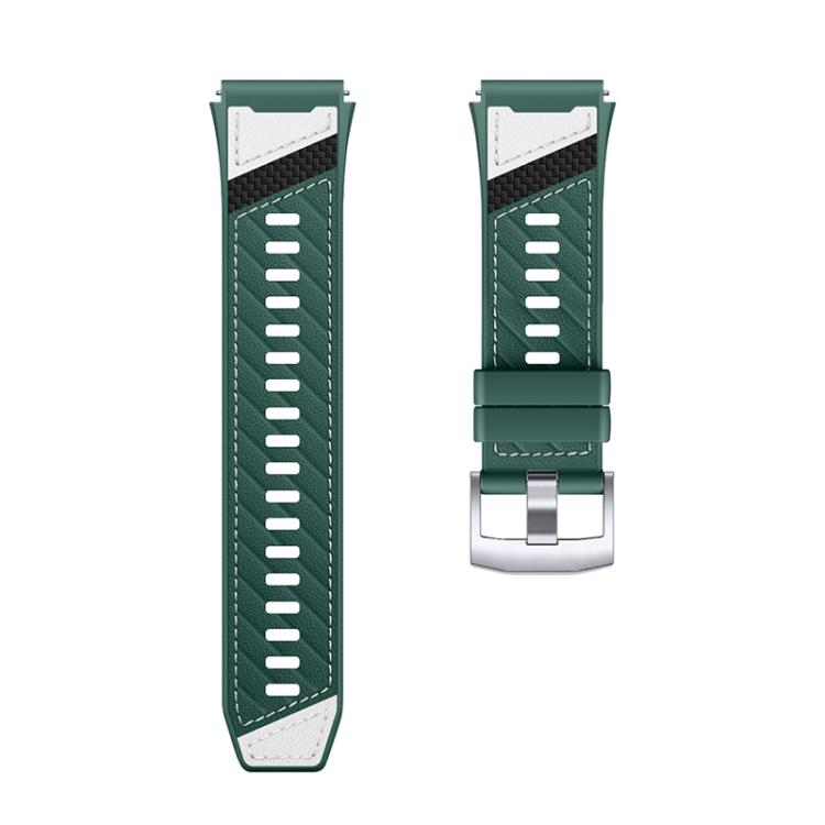 For Huawei Watch Ultimate 2 Spring Ear Style Microfiber Leather Skin Silicone Watch Band - Green
