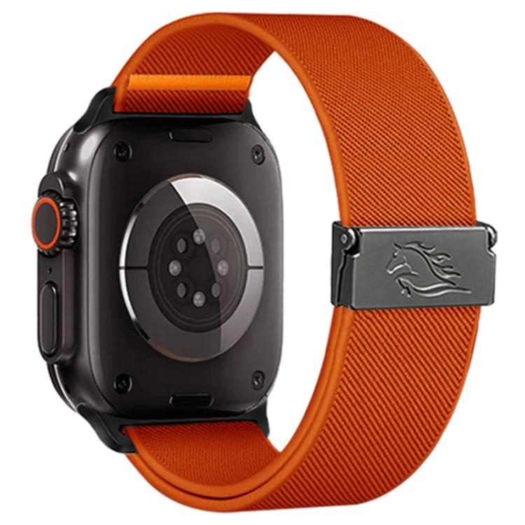 For Apple Watch 42mm / 41mm / 40mm / 38mm Stretch Nylon Titanium Gray Fly Horse Buckle Watch Band