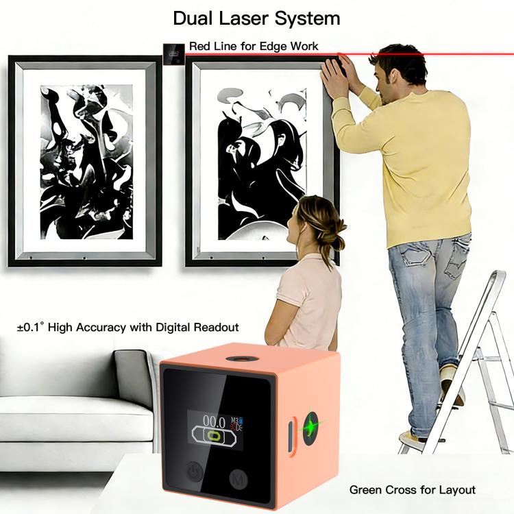 LT10 Multifunctional Mini Smart Laser Level & Digital Angle Finder - Orange