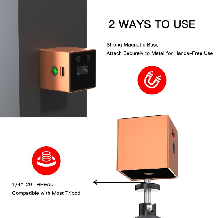 LT10 Multifunctional Mini Smart Laser Level & Digital Angle Finder - Orange