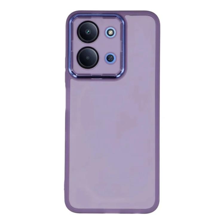 For Redmi 15C 4G / 15C 5G 171mm WANLONFENG Electroplated Frame Translucent TPU Phone Case with Screen Film