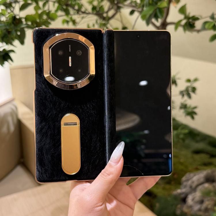 For Huawei Mate X6 Horsehair Pattern Rotating Stand Shockproof Phone Case