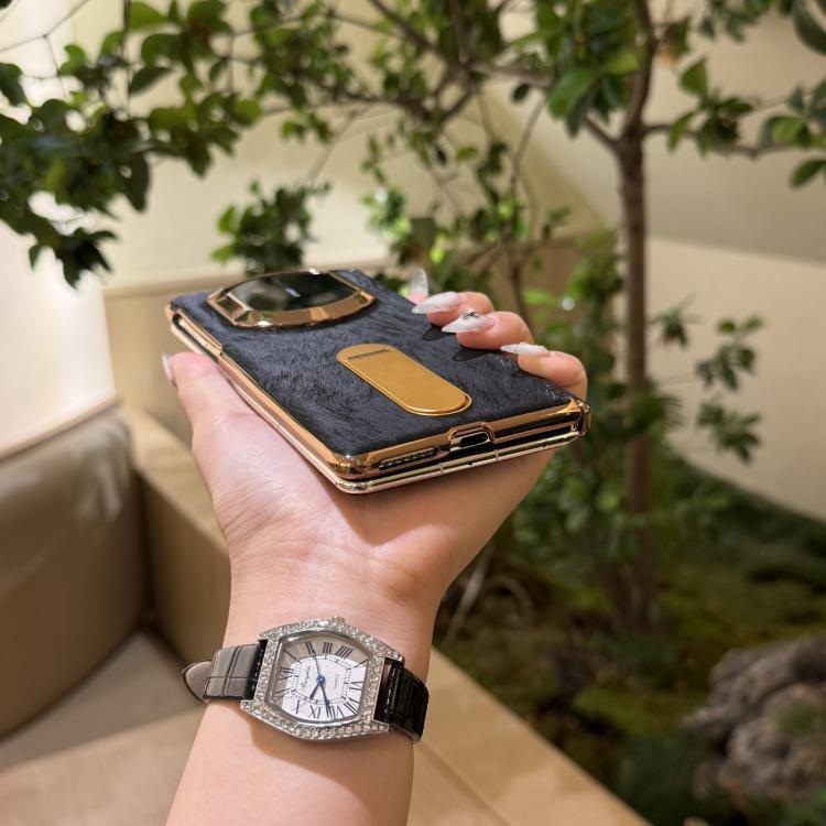 For Huawei Mate X5 Horsehair Pattern Rotating Stand Shockproof Phone Case