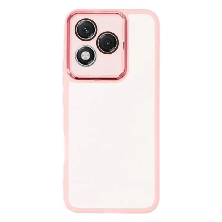 For Honor 400 Lite 5G Global WANLONFENG Electroplated Frame Translucent TPU Phone Case with Screen Film
