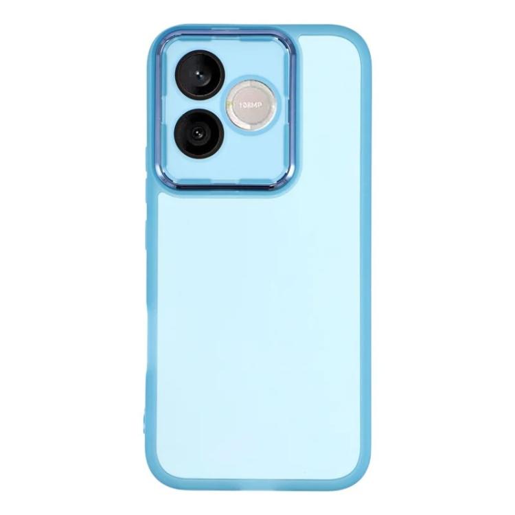 For Honor 600 Lite 5G Global WANLONFENG Electroplated Frame Translucent TPU Phone Case with Screen Film