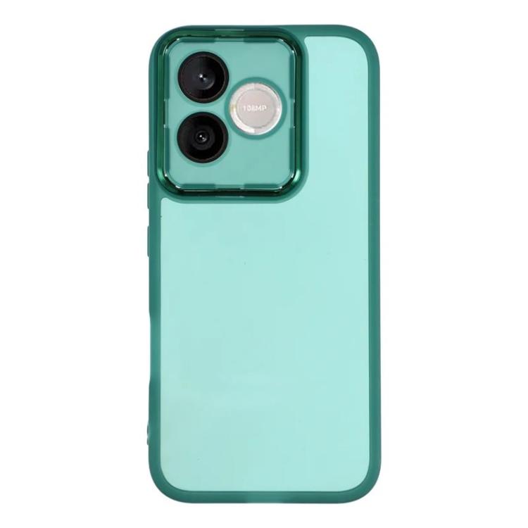 For Honor 600 Lite 5G Global WANLONFENG Electroplated Frame Translucent TPU Phone Case with Screen Film