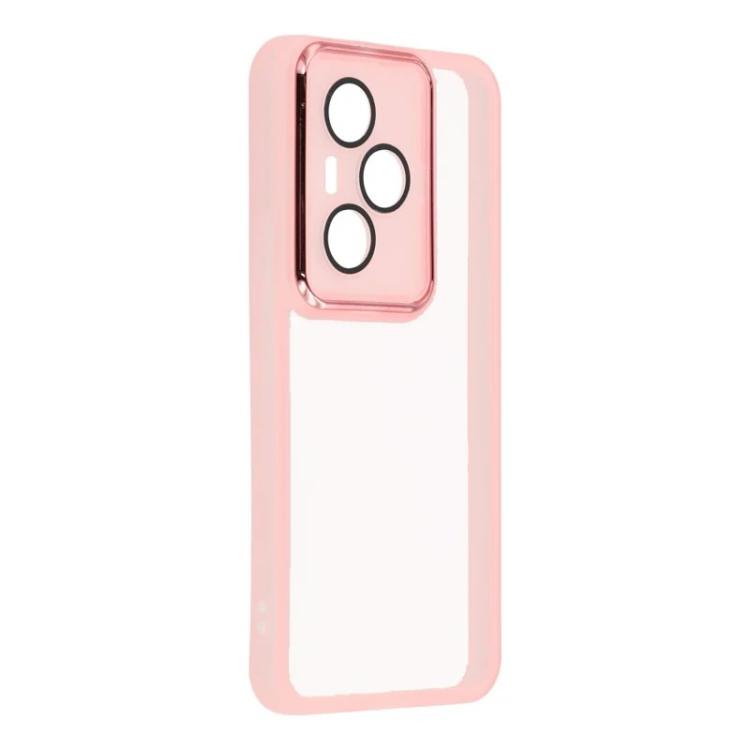 For Honor X8d 4G WANLONFENG Electroplated Frame Translucent TPU Phone Case with Screen Film