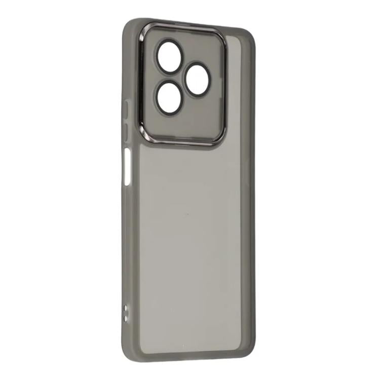 For Honor X8d 4G WANLONFENG Electroplated Frame Translucent TPU Phone Case with Screen Film