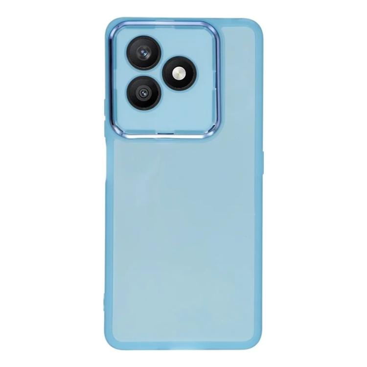For Honor X8d 4G WANLONFENG Electroplated Frame Translucent TPU Phone Case with Screen Film
