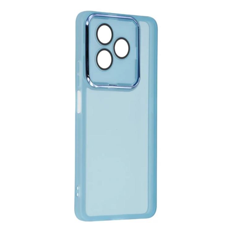 For Honor X8d 4G WANLONFENG Electroplated Frame Translucent TPU Phone Case with Screen Film