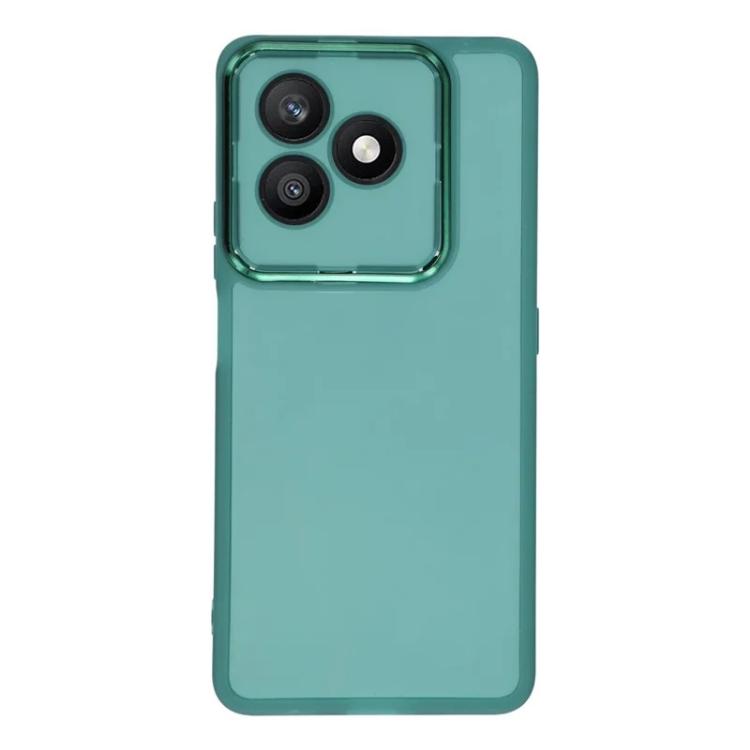 For Honor X8d 4G WANLONFENG Electroplated Frame Translucent TPU Phone Case with Screen Film