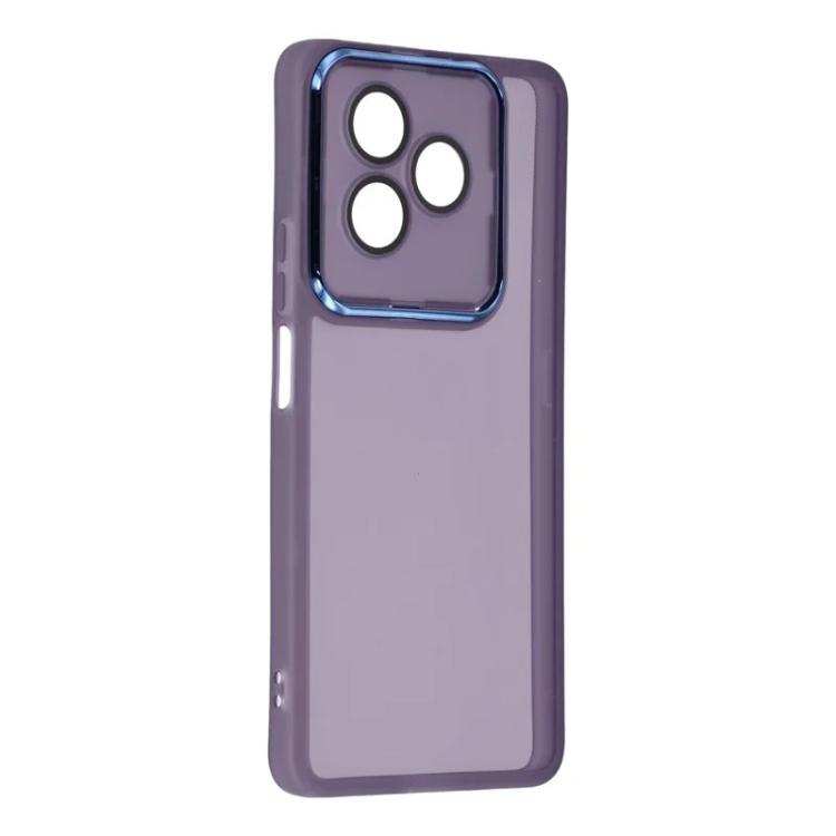 For Honor X8d 4G WANLONFENG Electroplated Frame Translucent TPU Phone Case with Screen Film